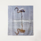 Flamingoリップルと反射の水色 タペストリー (正面)