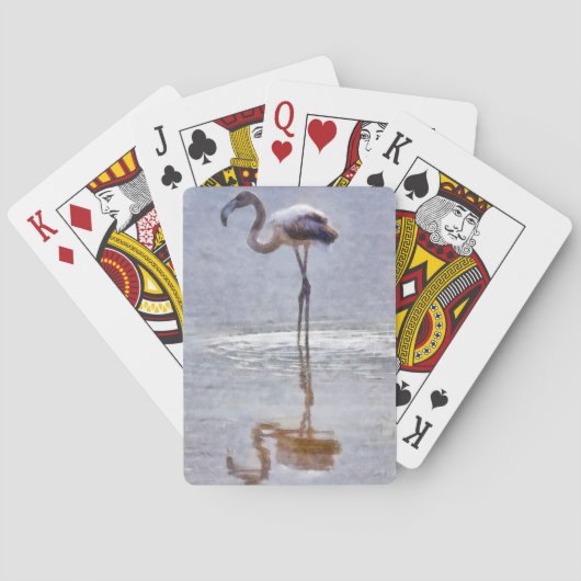 Flamingoリップルと反射の水色 トランプ (裏面)