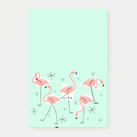 Flamingoレトロ緑のポスト – itメモ垂直 ポストイット (正面)