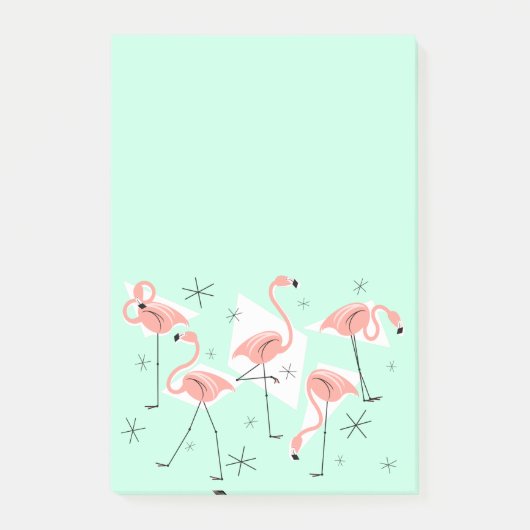 Flamingoレトロ緑のポスト – itメモ垂直 ポストイット (正面)
