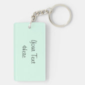 Flamingo文字バックキーチェーン長方形緑 キーホルダー (裏面)