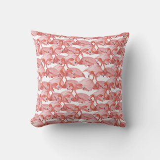 Flamingo水彩:シームレスな小さなパターン クッション