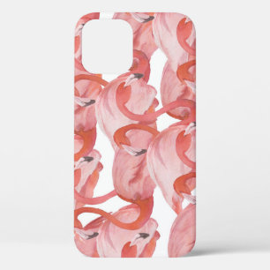 Flamingo水彩:シームレスパターン iPhone 12ケース