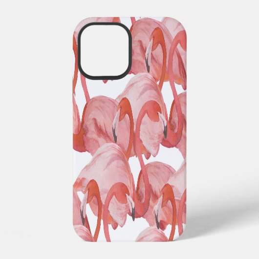 Flamingo水彩：シームレスパターン iPhoneケース (裏面)