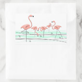 Flamingo海グループのシール長方形 長方形シール (バッグ)