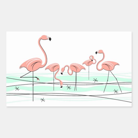 Flamingo海グループのシール長方形 長方形シール (正面)