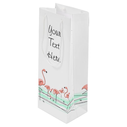Flamingo海グループテキストボトル ワインギフトバッグ (正面アングル)