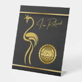 Flamingo認定退職したコレクターブラック金ゴールド 台座サイン (正面)