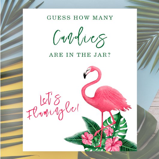 Flamingo – 瓶の中にキャンディーが何個入っているか ポスター