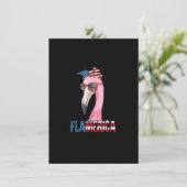 Flamingo 4Th Of July Flamerica Patriotic American  招待状 (スタンド正面)