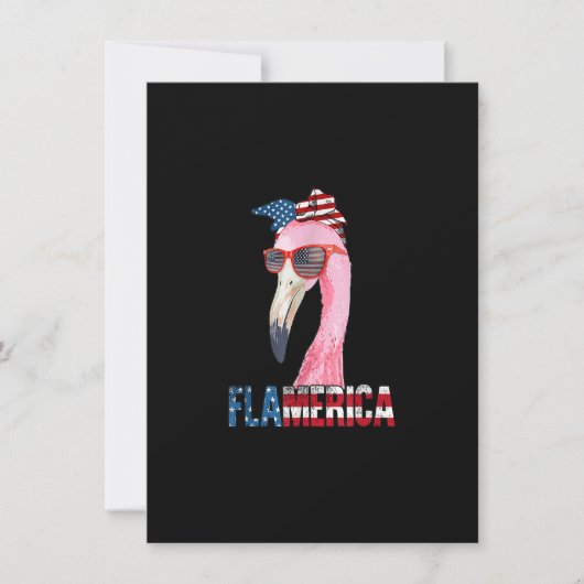 Flamingo 4Th Of July Flamerica Patriotic American  招待状 (正面)