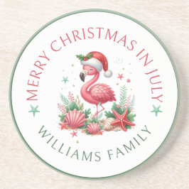 Flamingo 7月のクリスマス コースター