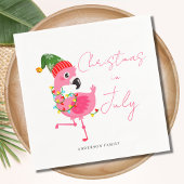 Flamingo 7月のクリスマス スタンダードカクテルナプキン