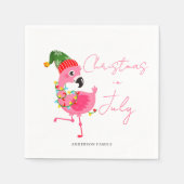 Flamingo 7月のクリスマス スタンダードカクテルナプキン (正面)