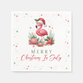 Flamingo 7月のクリスマス スタンダードカクテルナプキン