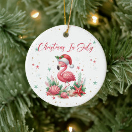 Flamingo 7月のクリスマス セラミックオーナメント