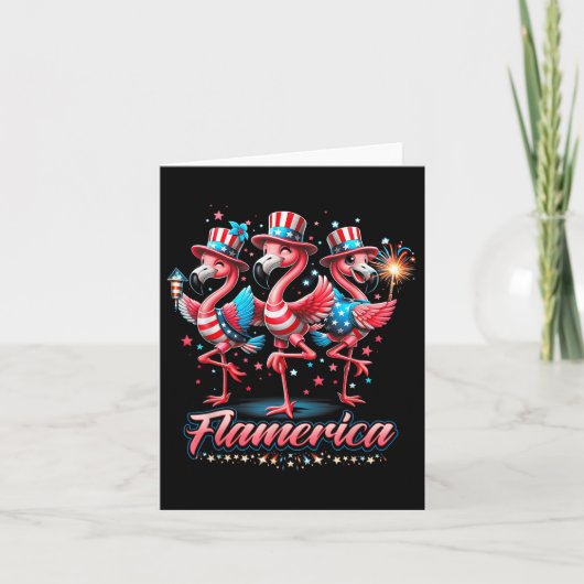 Flamingo 7月4日アメリカ愛国主義独立Fl カード (正面)