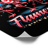 Flamingo 7月4日アメリカ愛国主義独立Fl ポスター (角)