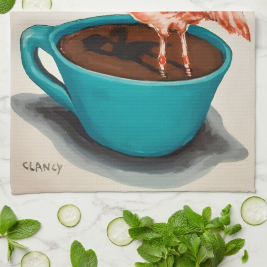 Flamingo Absurdi-tea towel  キッチンタオル (折り畳み)