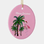 Flamingo and palm tree Christmas Ornament セラミックオーナメント (右)