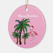 Flamingo and palm tree Christmas Ornament セラミックオーナメント (左)