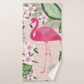Flamingo and palm trees seamless pattern illustrat バスタオル (バスタオル)
