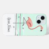 Flamingo Aqua '名前' iPhoneケース Case-Mate iPhoneケース (裏面 (横))
