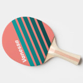 Flamingo Aqua Angled Striping with Name 卓球ラケット (横)