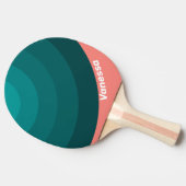 Flamingo Aqua Circle Stripe with Name 卓球ラケット (横)