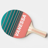 Flamingo Aqua Horizon Striping with Name 卓球ラケット (横)