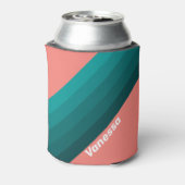 Flamingo Aqua Stripes with Name 缶クーラー (缶裏面)