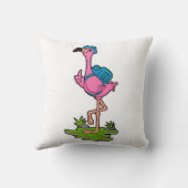Flamingo as Hiker with Backpack クッション (裏面)