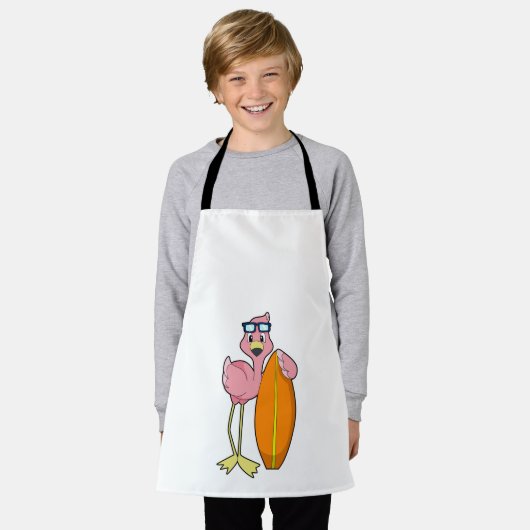 Flamingo as Surfboard.PNG エプロン (着用した状態)