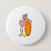Flamingo as Surfboard.PNG 缶バッジ (正面)
