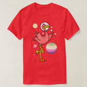Flamingo Astronaut Genderfae Pride  Tシャツ (デザイン正面)