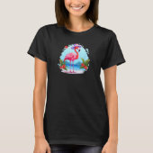 Flamingo At Beach Summer Vacation Tシャツ (正面)