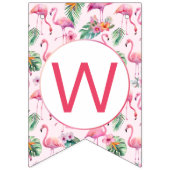 Flamingo Baby Shower Pink Tropical Welcome バンティングフラッグ (第3の旗)