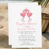 Flamingo Beach Invite for Couples Bridal Shower 招待状