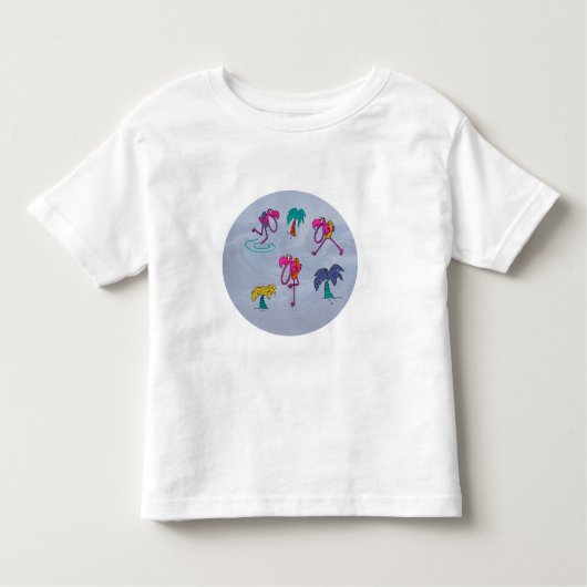 Flamingo Beach Toddler T Shirt トドラーTシャツ (正面)