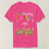 Flamingo Bird Bunny Egg Hunting Funny Flamingo Hap Tシャツ (デザイン正面)