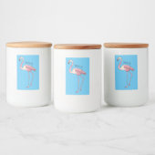 Flamingo bird cartoon illustration フードラベル (ボトル)