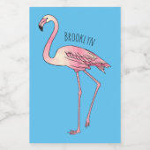 Flamingo bird cartoon illustration フードラベル (シングルラベル)