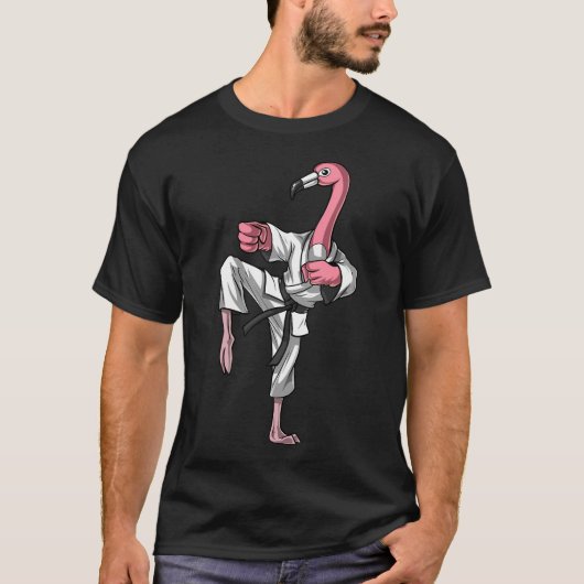 Flamingo Bird Karate Tシャツ (正面)