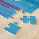 Flamingo Birds Heart Silhouette Painting ジグソーパズル (側面)