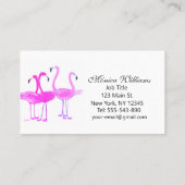 Flamingo Birds Watercolor Pink Tropical 名刺 (裏面)
