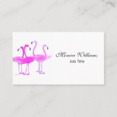 Flamingo Birds Watercolor Pink Tropical 名刺 (正面)