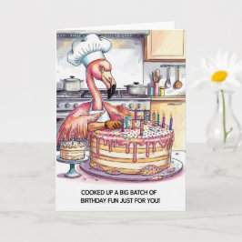 Flamingo Birthday Cake Big Batch of Fun カード