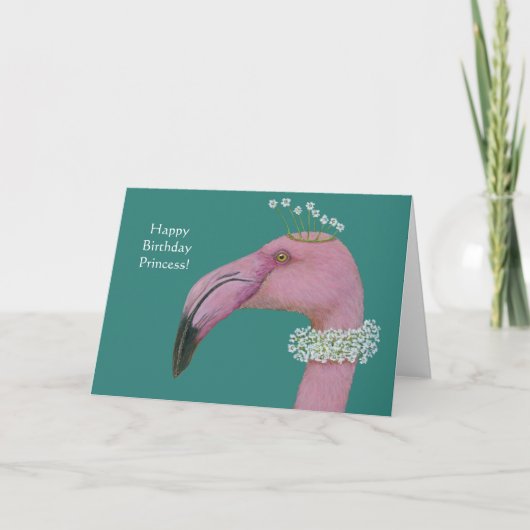 Flamingo birthday card カード (正面)