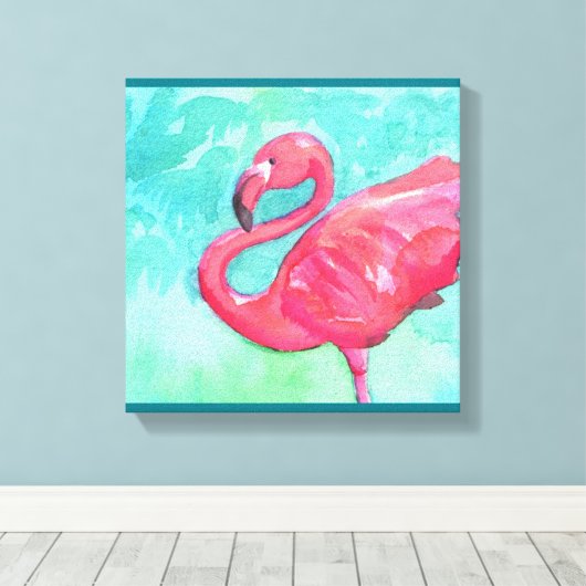 Flamingo Canvas wall art キャンバスプリント (インサイチュ (ウッドフロア))
