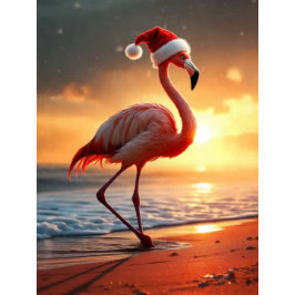 Flamingo Christmas ポストカード